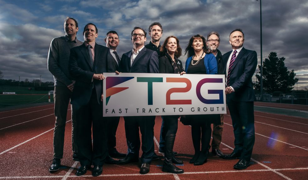L-R: Dan Pritchard, Astley Media; Simon Morris, Stephens Scown Solicitors; David Bird, Santander; Joe Pearce, Exeter Innovation Centre; Luke Lang, Crowdcube; Ellen Jenkins, SouthWestfd; Sandra Sampson, Sampson Hall; Jerry Davison, SouthWestfd and Andrew McClean, Sampson Hall.