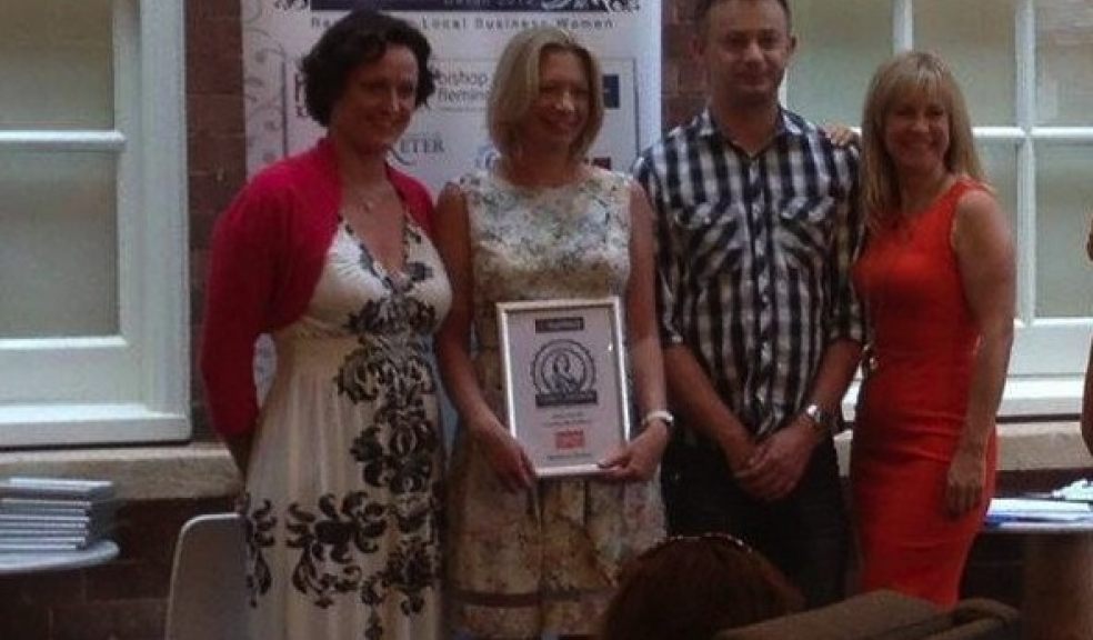 Alana receiving her finalist certificate for the NatWest Venus Awards Devon in the category of Business Mother sponsored by Heart FM