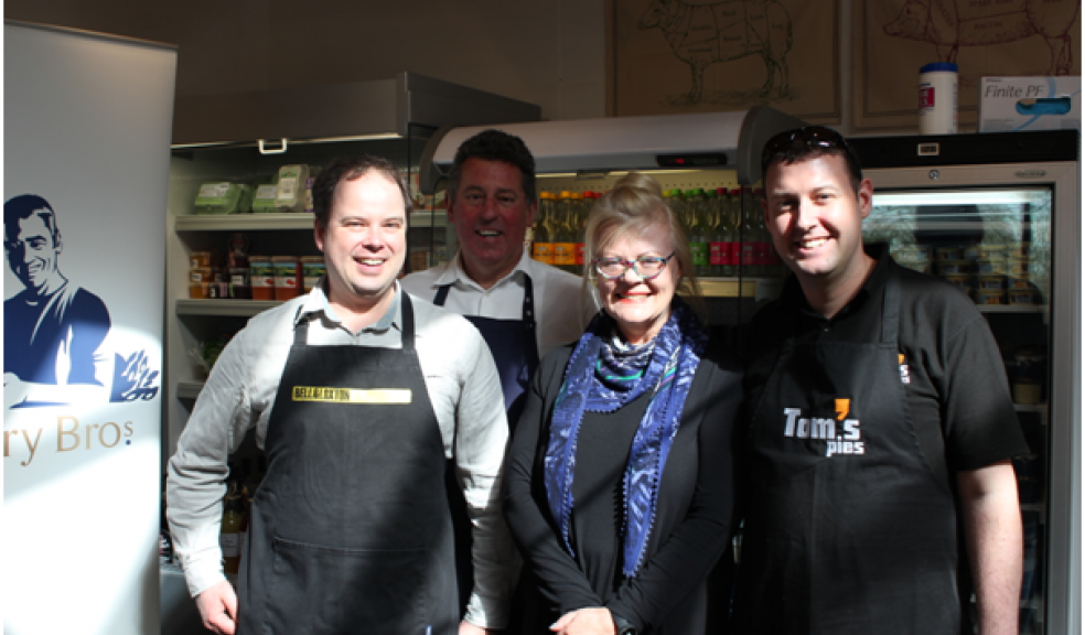 Jonathan Bell, Nick Hewison, Barbara King and Andy Chambers at The Food Shop at The Shops at Dartington (photo by Hayley Reynolds)