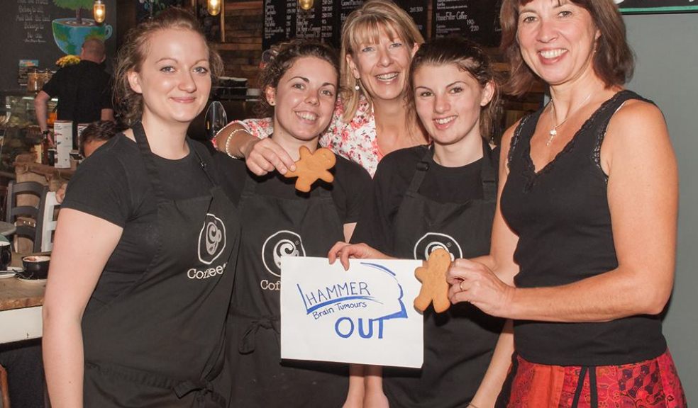 from left: Shelby Carter and Fiona Laird of Coffee#1, Sarah Gibbs (Hammer Out Supporter), Elle Melrose of Coffee#1 and Sue Butland