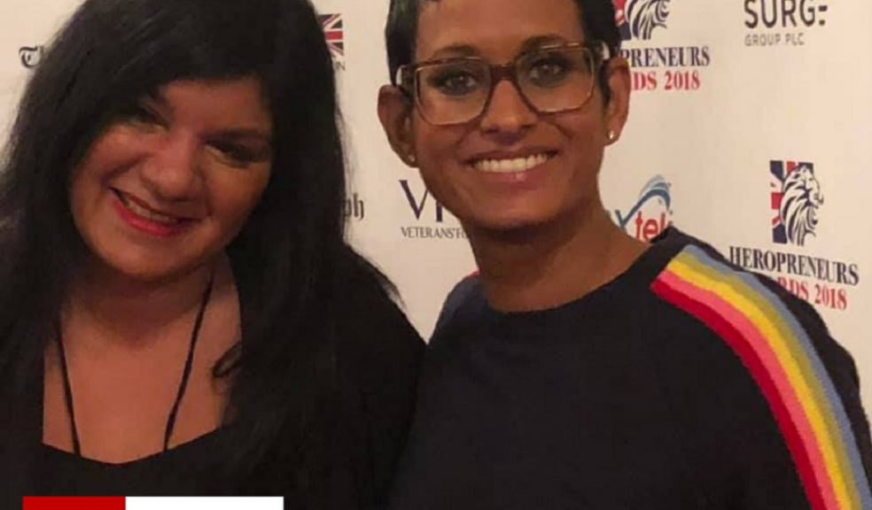 Former BBC Reporter Kally Adderkin-Hall with Naga Munchetty at the Heropreneur Awards