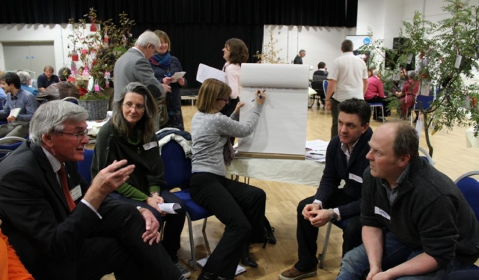 A discussion group gets down to business.