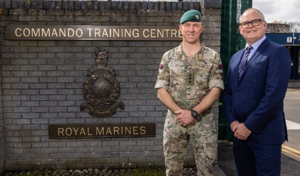 L-R Commandant Colonel Christopher Haw MC, Richard Marsh CEO Exeter Chamber. Photo: Tim Pestridge