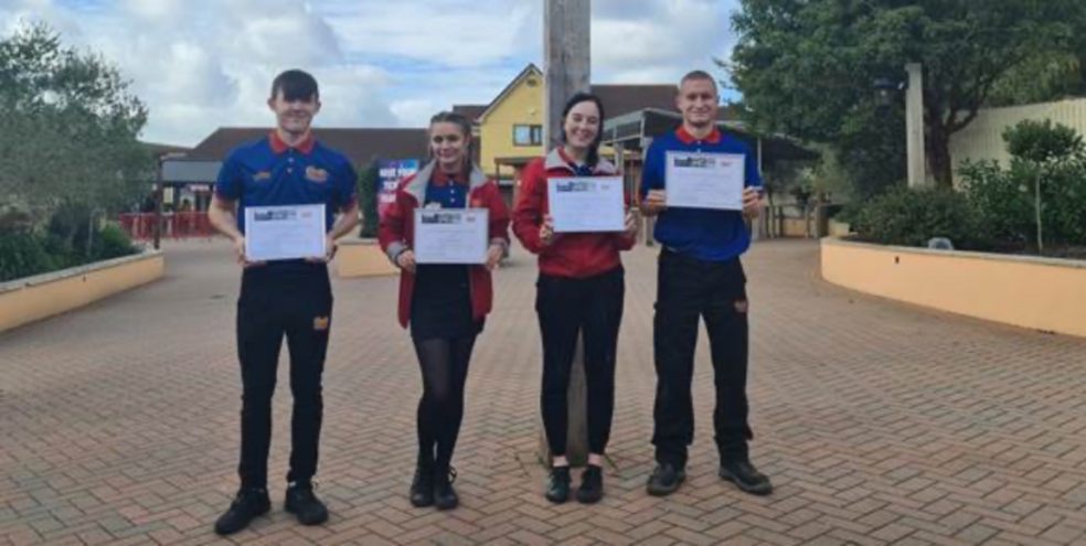 Left to right: Callum Leicester, Mel Turnball, Crystal Mason and Jacob Skegwell