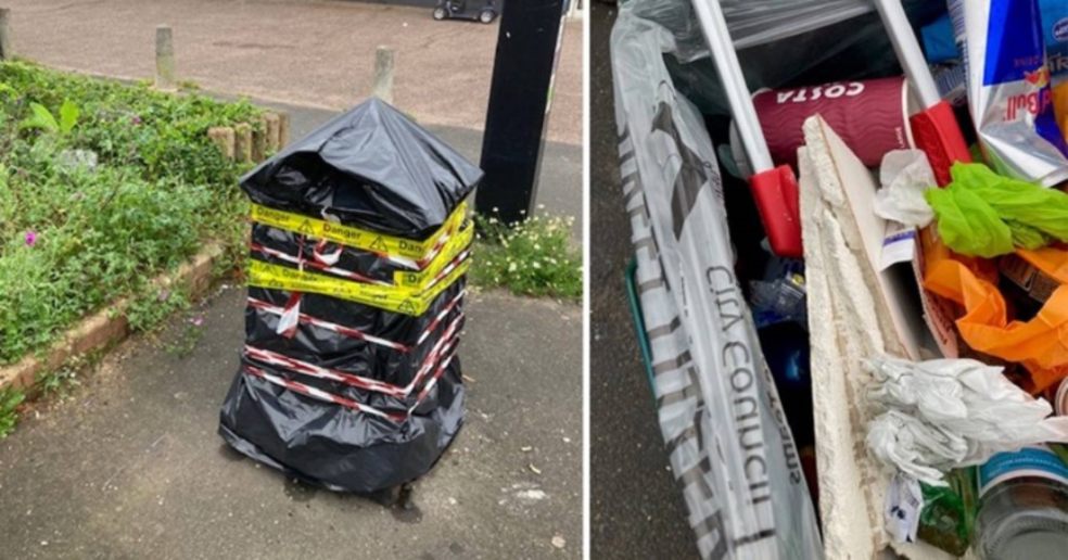Look out for fly-tippers warning after bins used to dump building waste. Photo: Exeter City Council