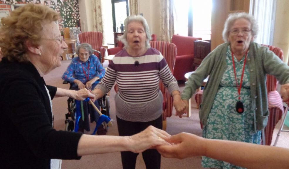 Residents at RMBI Home Cadogan Court feel the rhythm on BBC Music Day.