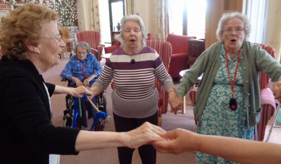  Residents at RMBI Home Cadogan Court feel the rhythm on BBC Music Day.