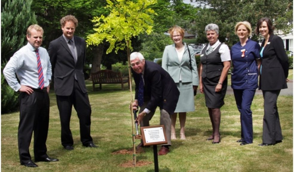 Left to right: Paul Taylor, Mr Keith Eyres, Colonel Paul Baldry, Regional Governance Manager Annette Sparks, Patient Services Manager Ann Davis, Outpatient Manager Julie Chisholm, and Paula Winter