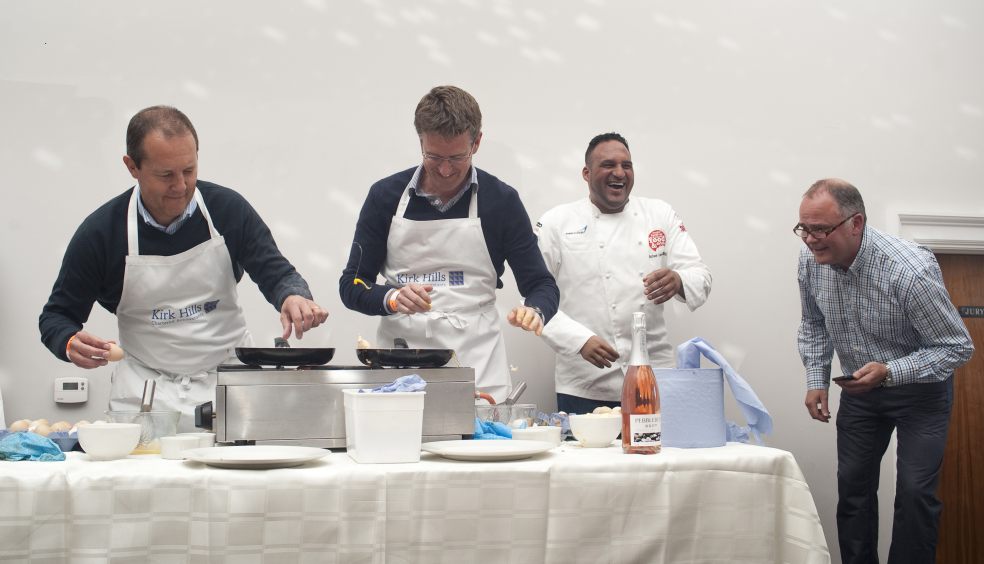 Keith Biggs (OTB Eveling) and Tim Heal (Ashfords) taking part in challenge with Michael Caines and Richard Marsh (rmarsh)