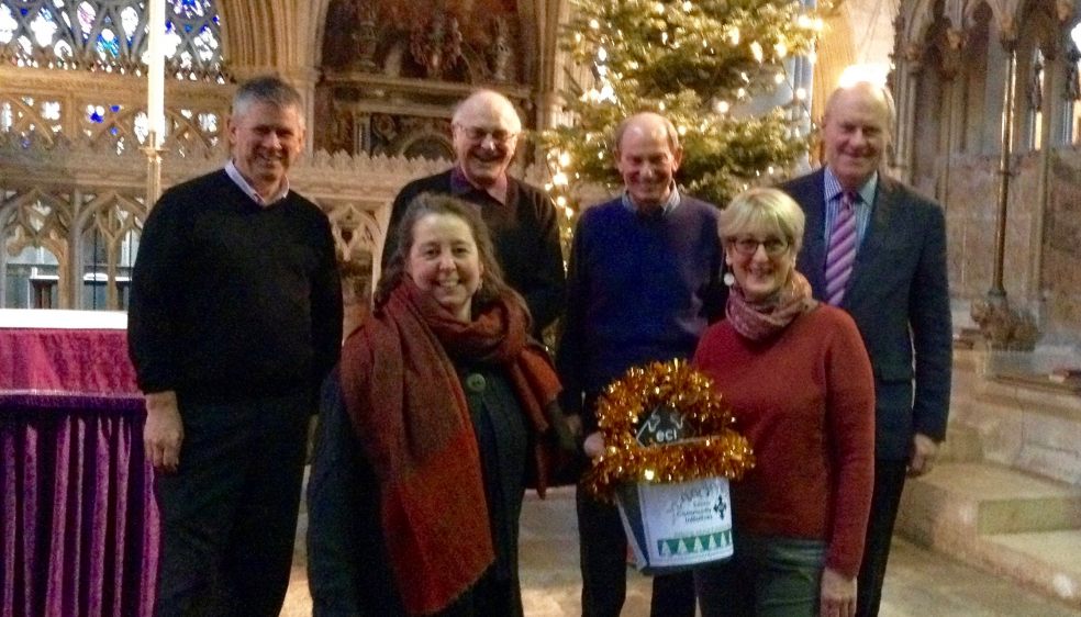 Pictured from left to right are from ECI, chief executive Steven Chown and Ksenia Scorer and from EPC, president Geoff Poad, Peter Hildrew, chair Chris Burns and musical director Andrew Millington.