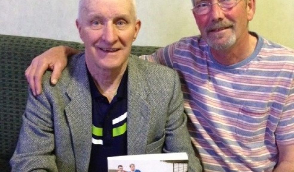Davie Gibson is on the left with ex-City player Alan Devlin