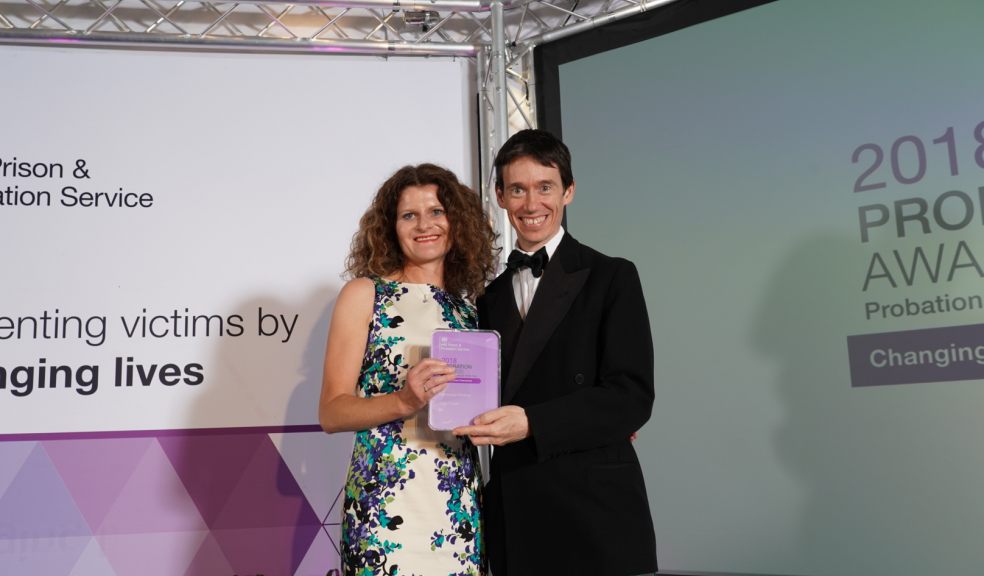 Angie receiving her award