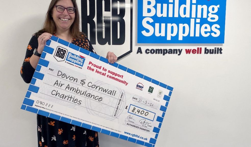 RGB Building Supplies has raised over £8k for Devon Air Ambulance and Cornwall Air Ambulance Trust