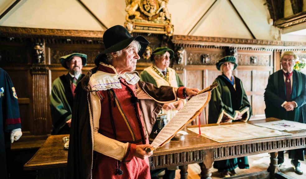 Thomas Shapcot (aka Jeremy James Taylor MBE) reads the Royal Charter from King James 1st 