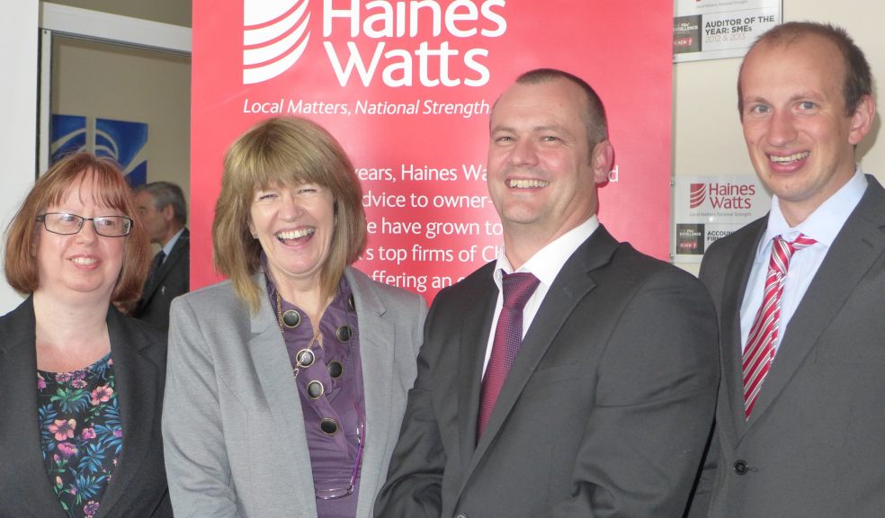 Photograph by Glen King: Caroline Cocker – Accountants Assistant/ Jackie Foan – Accounts Assistant – David Park – Partner and Nicholas Vaggers – Accounts Semi-Senior – Haines Watts