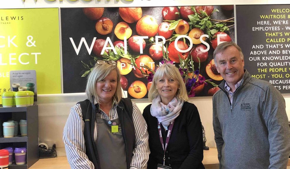 Julie Marish - Community Lead for Waitrose & Partners Sidmouth with Gill Gegg, Community Liaison Coordinator & Mark McGlade Managing Director - Home Instead