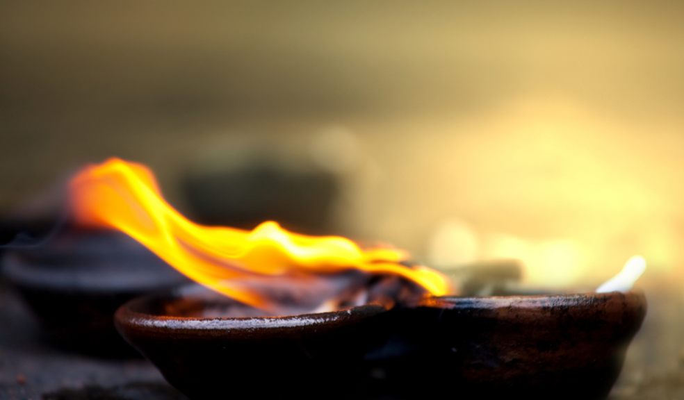 Candle at buddhist temple