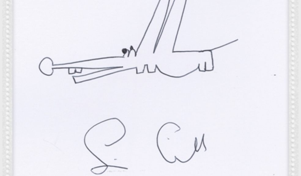 An original signed drawing by Simon Cowell is being auctioned to raise funds for Children’s Hospice South West