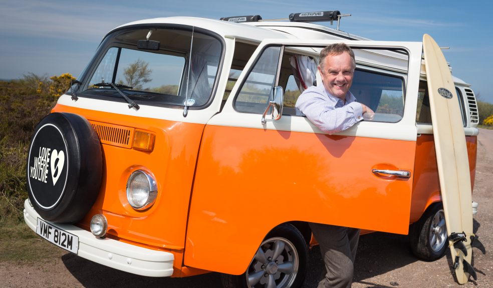 Robert Camp, Stephens Scown’s managing partner with the firm’s new camper van