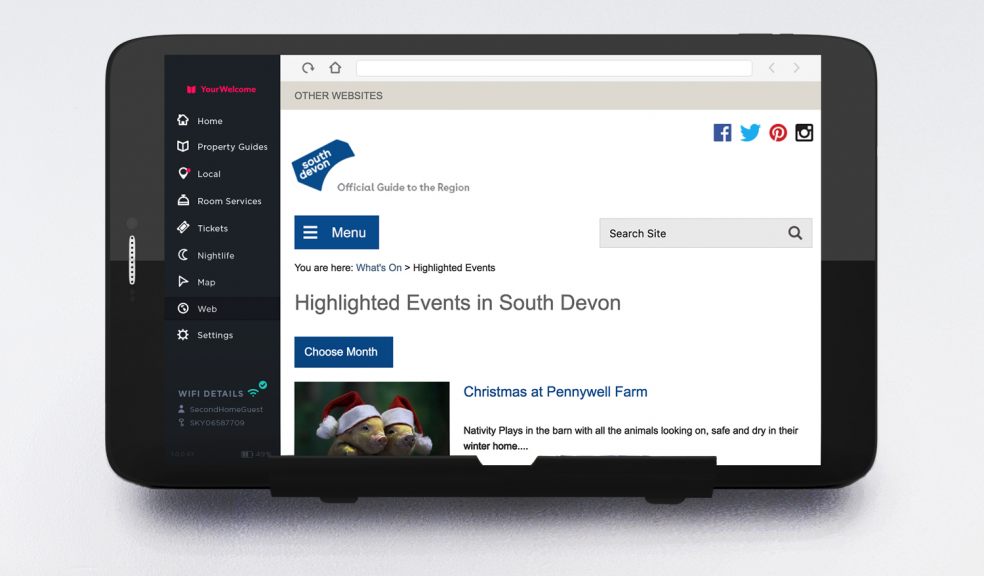 Visit South Devon on the YourWelcome device, providing holiday-let landlords with an unrivalled solution for guests that want to explore the local area