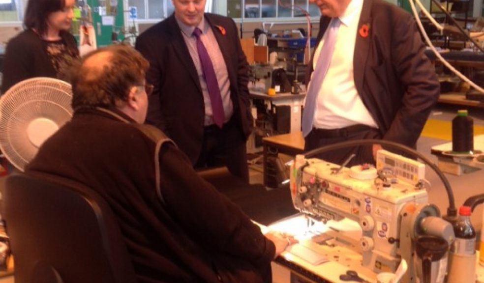 John Hart visits the Devon Disability Collective. Photo courtesy of Devon County Council.