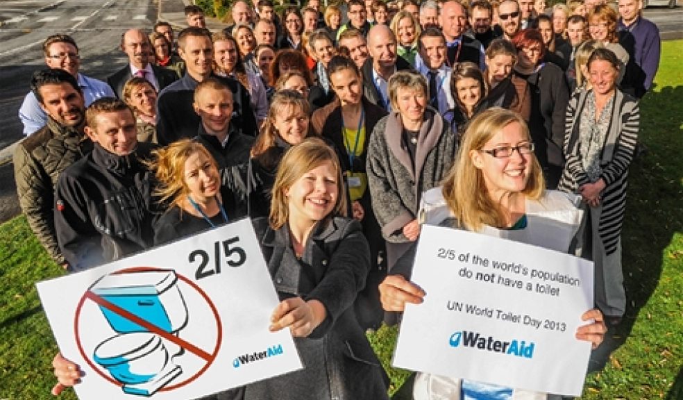 Employees based at South West Water's Exeter headquarters showed their support for two fifths of the world's population that live without a toilet.