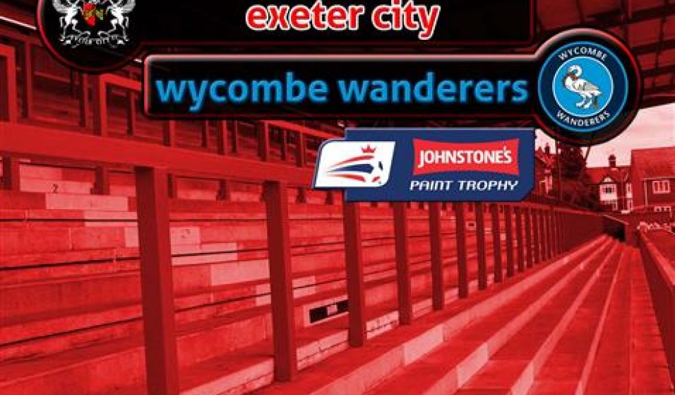 Exeter City ticketing details for Johnstone's Paint Trophy Tie against Wycombe