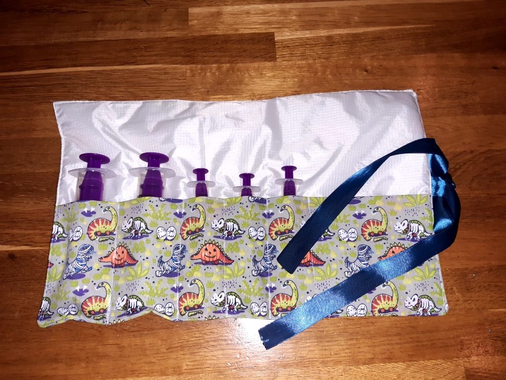 A syringe roll sewn by Caz Denning.