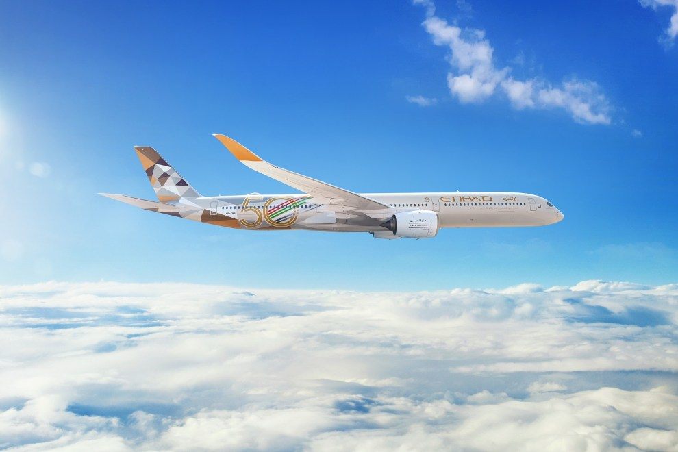 ETIHAD AIRWAYS UNVEILS NEW SUSTAINABILITY50 AIRBUS A350 ON INAUGURAL FLIGHT TO PARIS. ETIHAD AIRWAYS UNVEILS NEW SUSTAINABILITY50 AIRBUS A350 ON INAUGURAL FLIGHT TO PARIS
