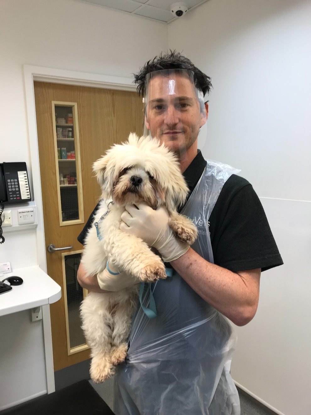 Ed Pattison treats emergency patient Bella