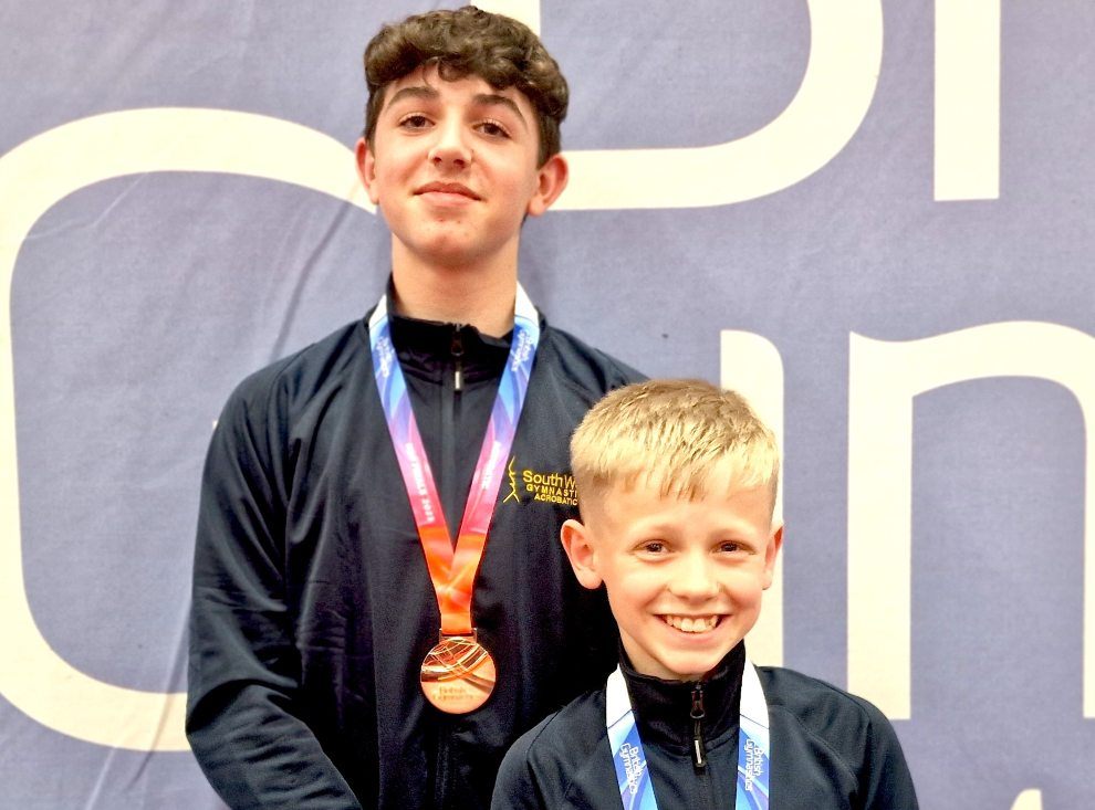 Three medals for Honiton gymnasts at national acrobatic finals Coen and Oscar.jpg