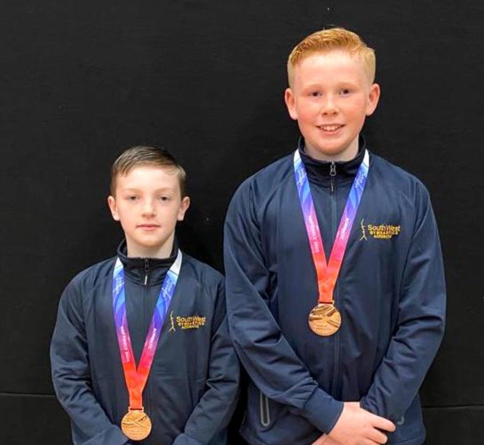 Tom and Clarke Three medals for Honiton gymnasts at national acrobatic finals