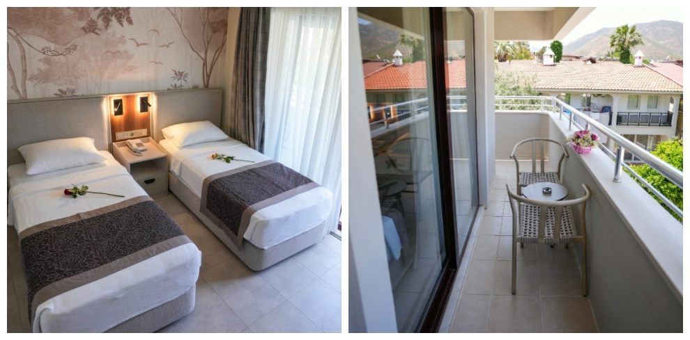 Hotel ida twin bedroom and balcony