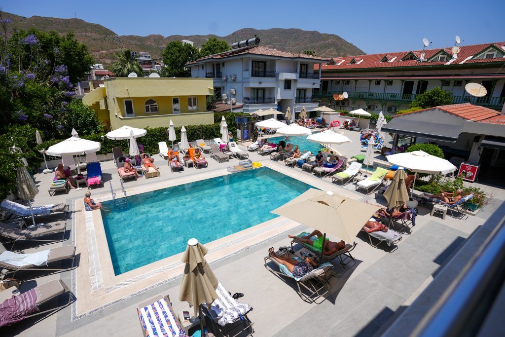two swimming pools at the ida and bonjour hotels in iceless