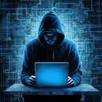 Scammer on his computer