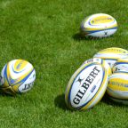 Rugby balls in a field
