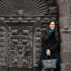 Family lawyer standing in front of gate