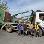 The team helping with the delivery of soil improver at Westbank's Community Allotment in Exminster