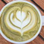 Matcha latte in a mug