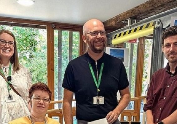Emily Coleman, Partner & Local Events & Community Specialist at John Lewis Exeter; Jo, a BeWell@StepOne Volunteer; Jack Nex, Trade Support Manager at John Lewis Exeter; Tom Acres, Business Development and Delivery Manager at Step One Charity