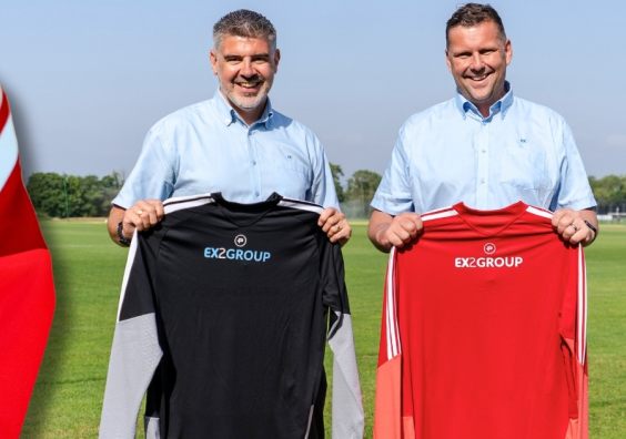 EX2 Group directors with new Exeter City training kit 