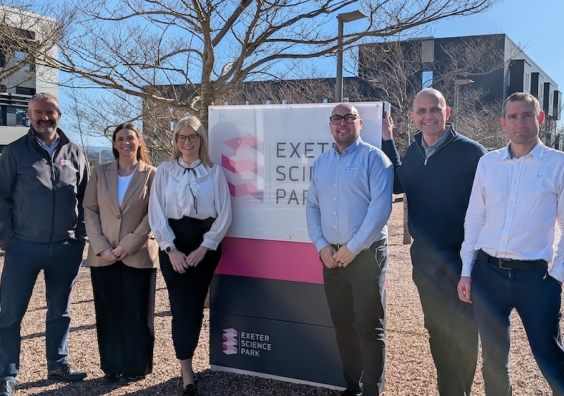 L-R Matt Roach, from Exeter Science Park, Zoe-Amelia Gaunt, Charlotte Vinney, Justin Vinney, all Exe
