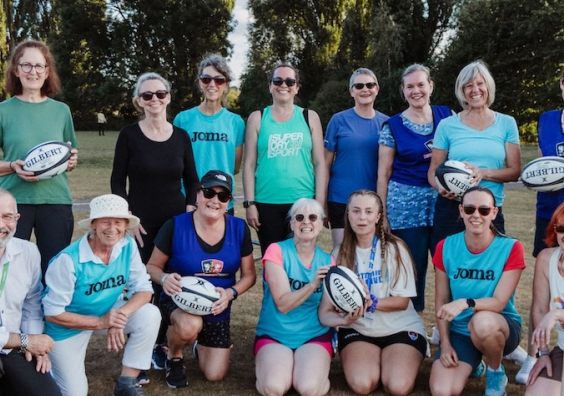 Cllr Duncan Wood joined members of Exeter's WI in the City for a rugby session with Exeter City Comm