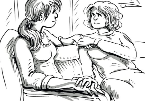 Illustration by Mark Hannon, from the forthcoming book When Time Aligns: Stories of Care From a Dementia Companion