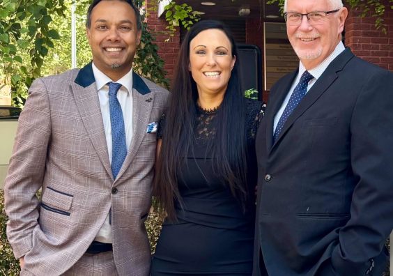 Three family law Directors standing together outside offices