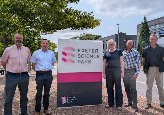 Pictured at Exeter Science Park (L-R) Matt Roach ESP, David Green RED Construction Group,Dr Sally Ba