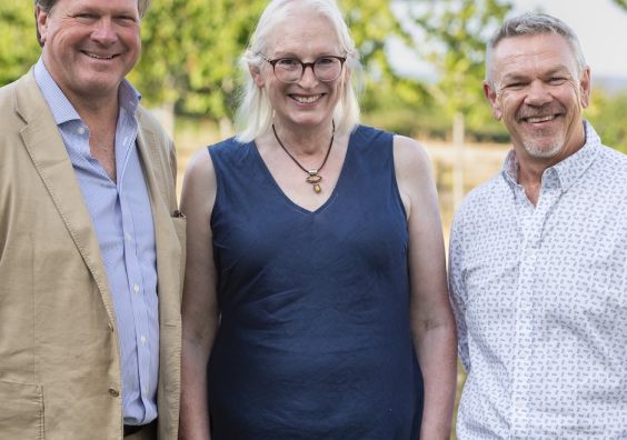 L-R, Nick Ames, Dr Sally Basker and Dr Eulian Roberts are pictured at a celebration to thank Nick fo