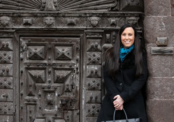 Family lawyer standing in front of gate