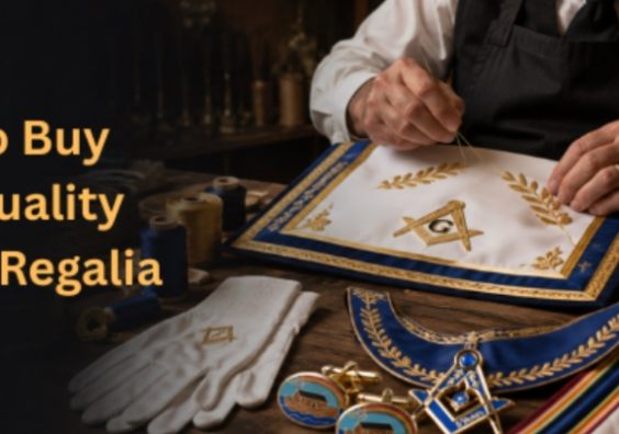 New Freemason with Masonic regalia including apron, gloves, collar, and jewel inside a Masonic lodge