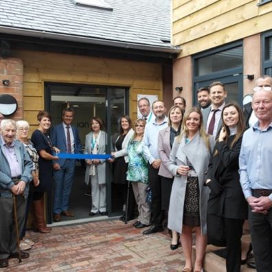 Cutting the ribbon – Councillor Megan Armstrong, EDDC’s portfolio holder for Sustainable Homes and Communities opens the new office for Ian Williams Ltd.